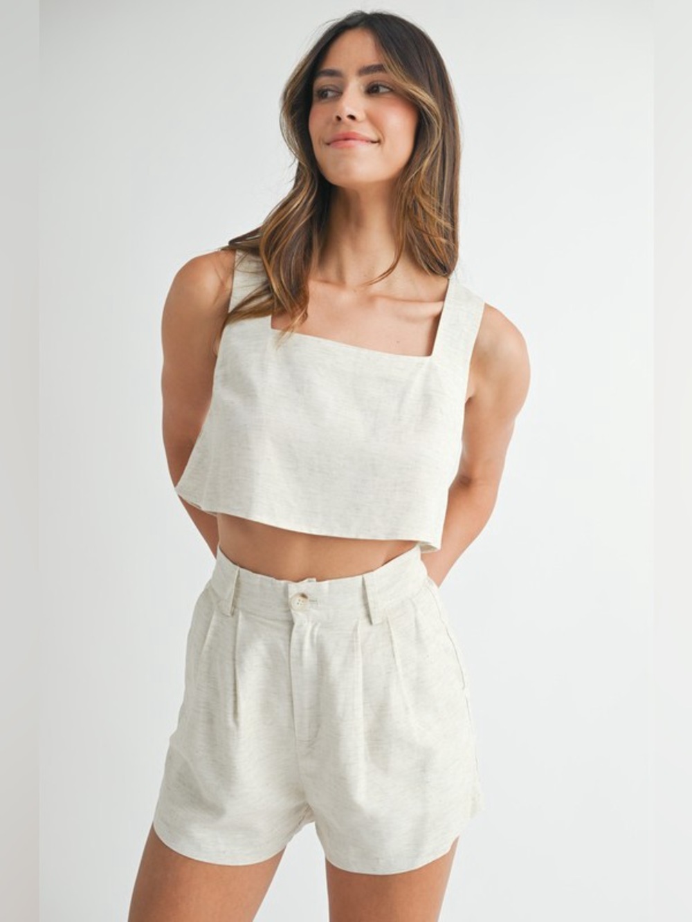 MABLE Sleeveless Crop Top and Shorts Set